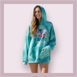 Disney Stitch “Paradise Surf Club” Green Tie Dye Hoodie